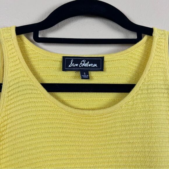 Sam Edelman Top Tank Cotton Knit Yellow Size s - Picture 4 of 8